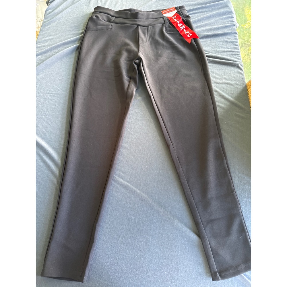 Butterfly by Maze Collection Scuba Slimming Black Pull On Pants Women Medium